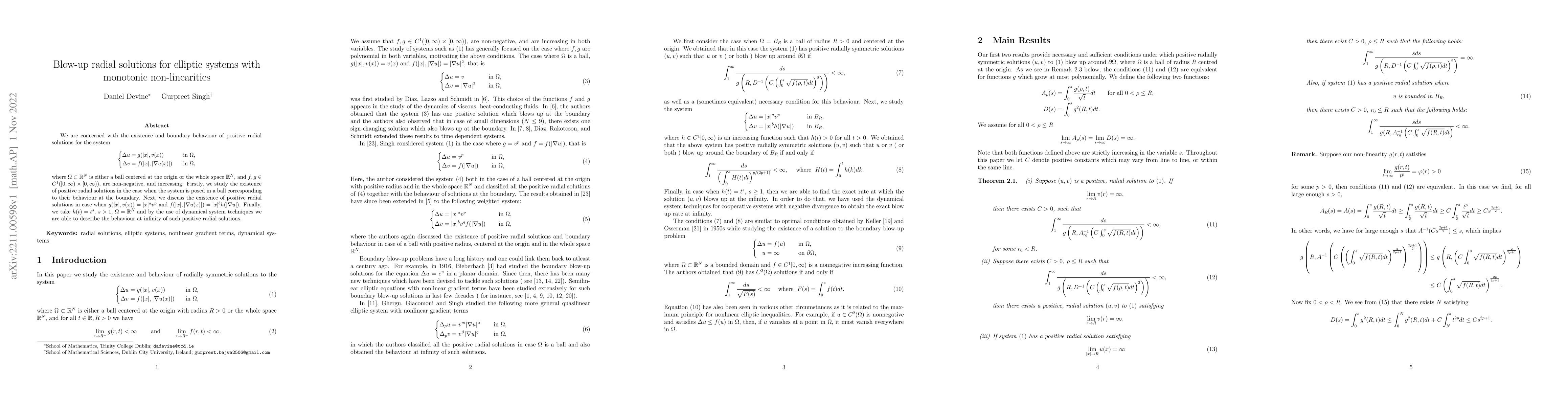 Thumbnail for Blow-up radial solutions for elliptic systems with monotonic
  non-linearities