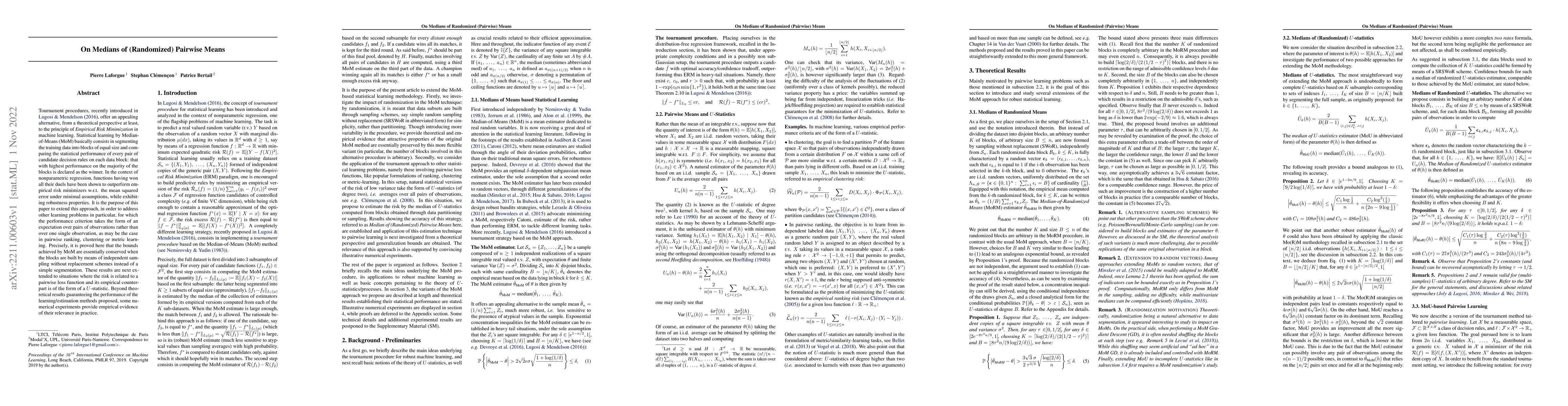 Thumbnail for On Medians of (Randomized) Pairwise Means