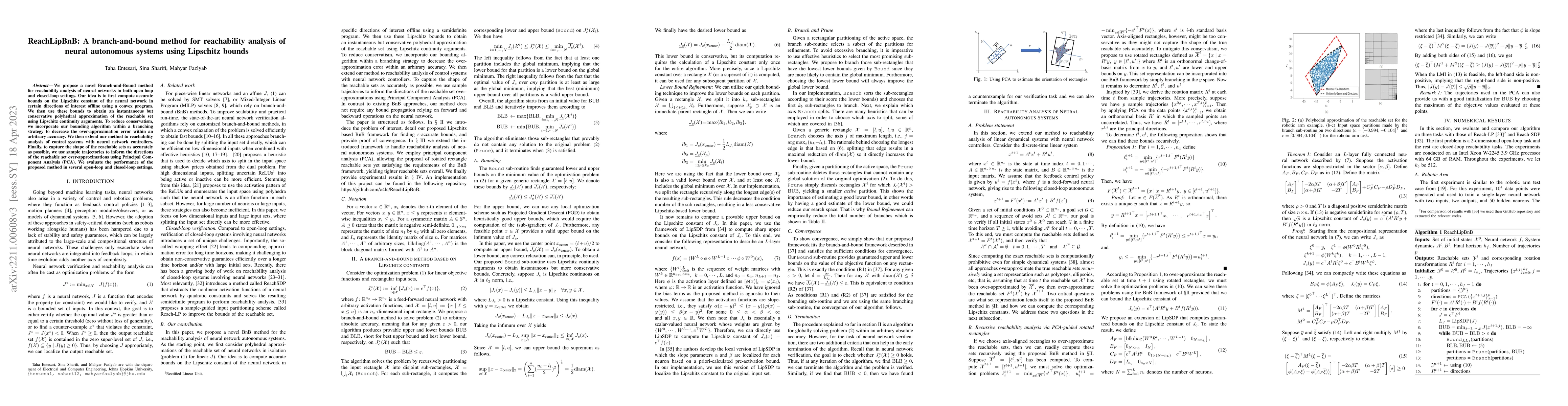 Thumbnail for ReachLipBnB: A branch-and-bound method for reachability analysis of
  neural autonomous systems using Lipschitz bounds