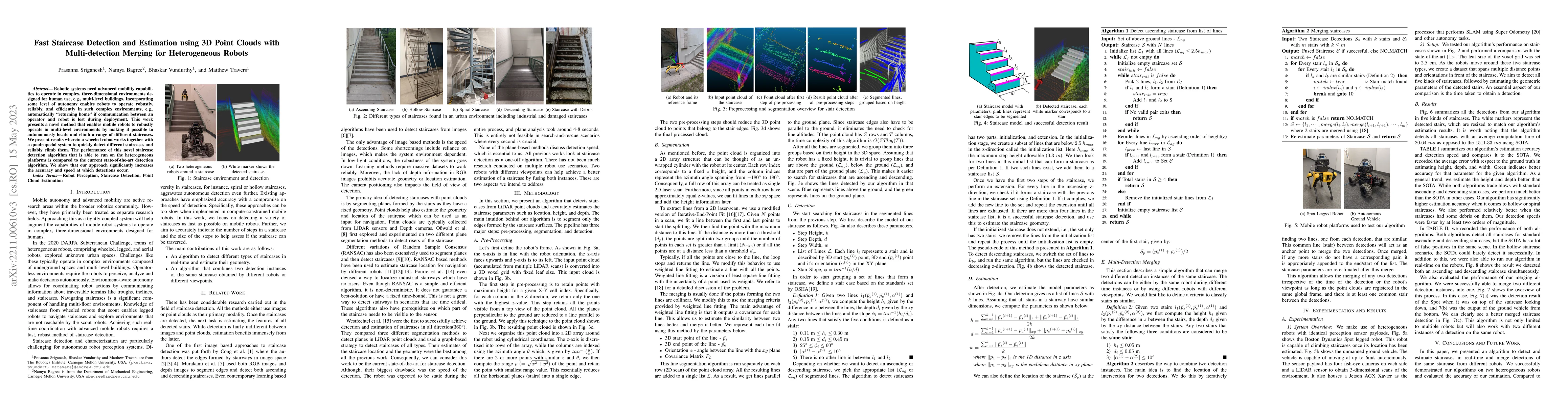 Thumbnail for Fast Staircase Detection and Estimation using 3D Point Clouds with
  Multi-detection Merging for Heterogeneous Robots
