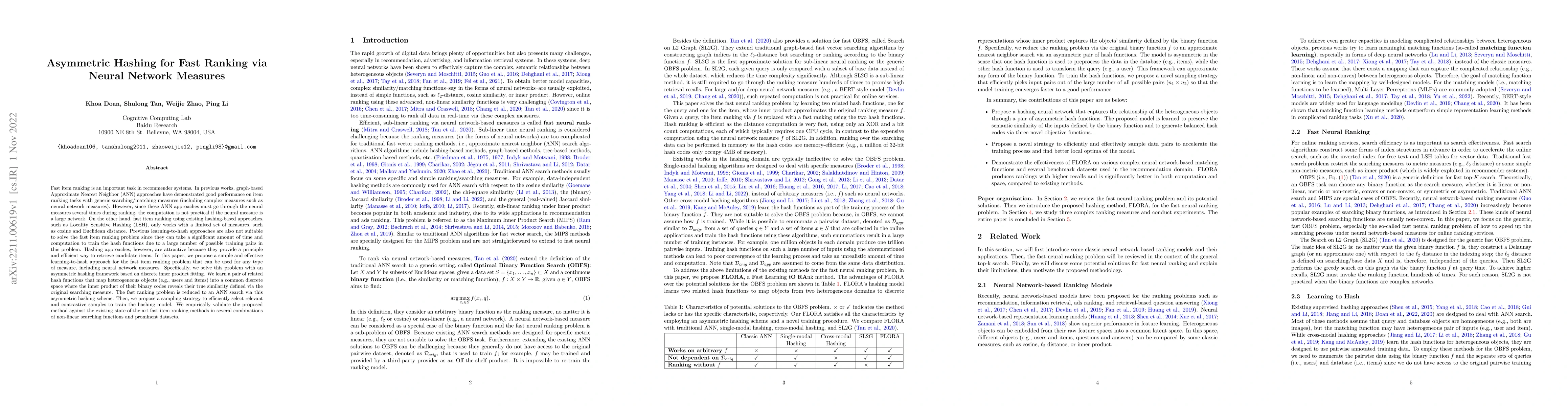 Thumbnail for Asymmetric Hashing for Fast Ranking via Neural Network Measures