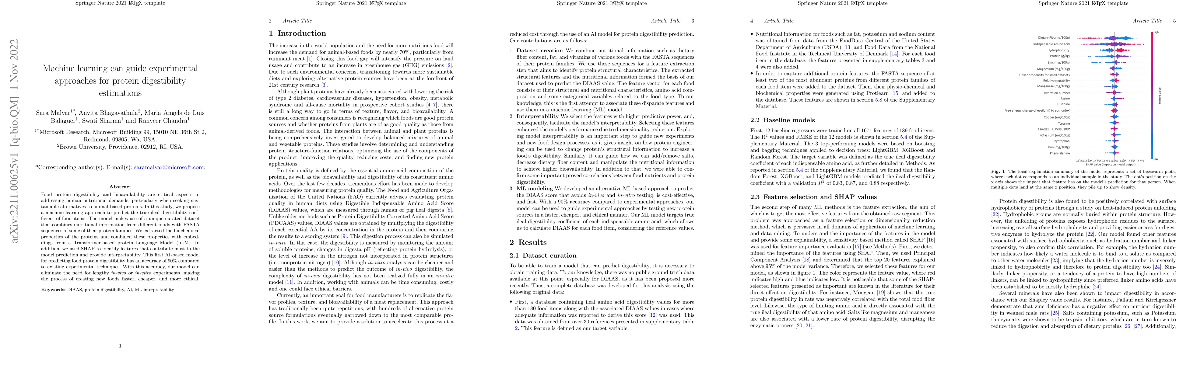 Thumbnail for Machine learning can guide experimental approaches for protein
  digestibility estimations