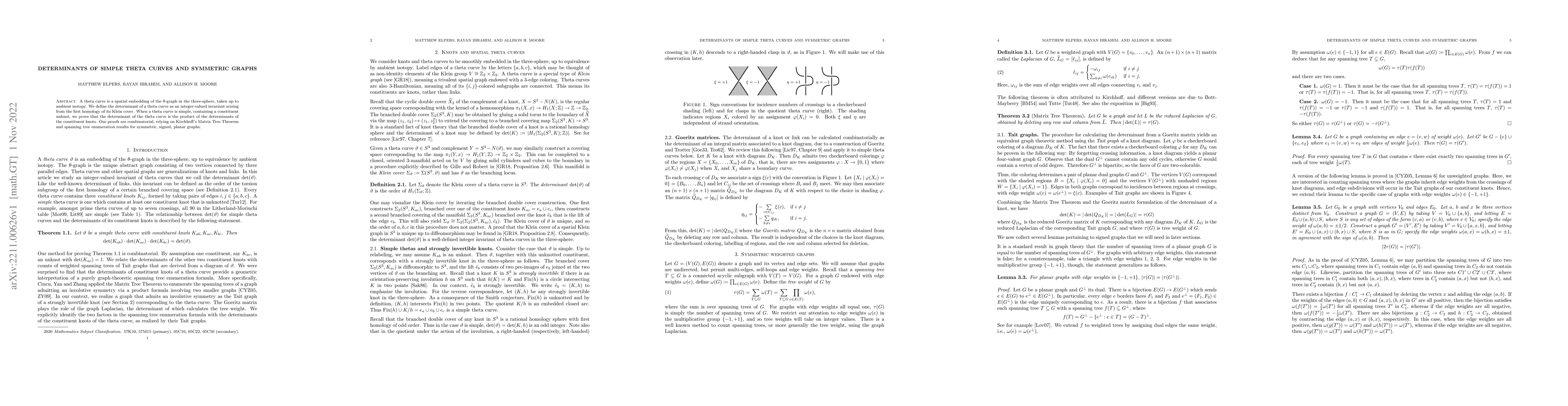 Thumbnail for Determinants of Simple Theta Curves and Symmetric Graphs