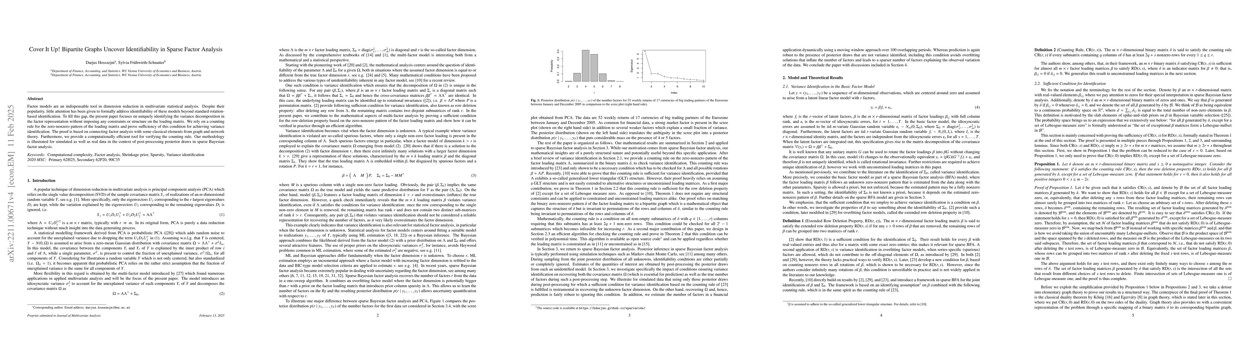 Thumbnail for Cover It Up! Bipartite Graphs Uncover Identifiability in Sparse Factor
  Analysis