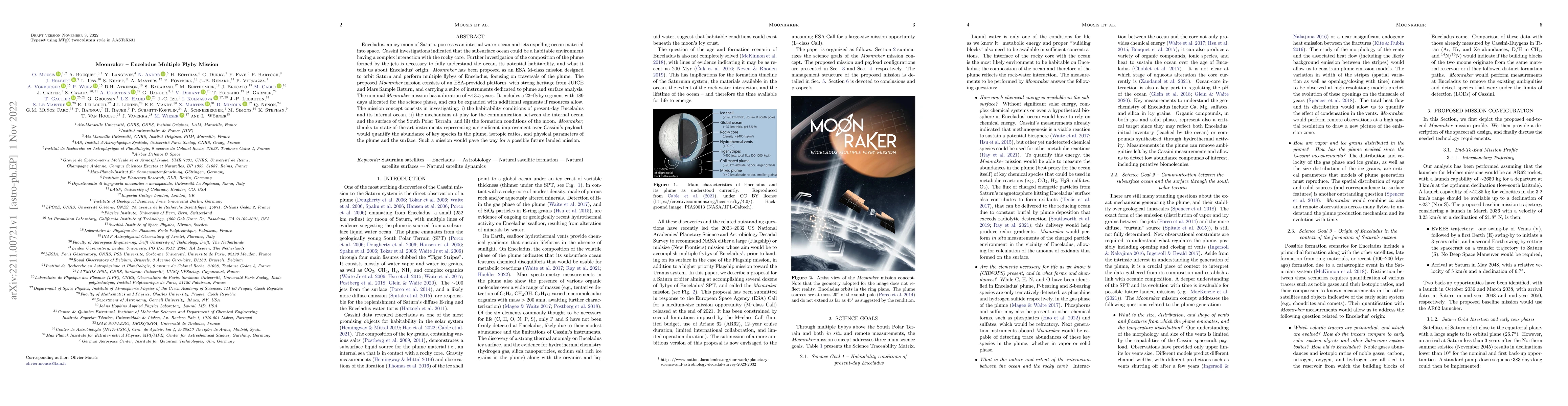 Thumbnail for Moonraker -- Enceladus Multiple Flyby Mission