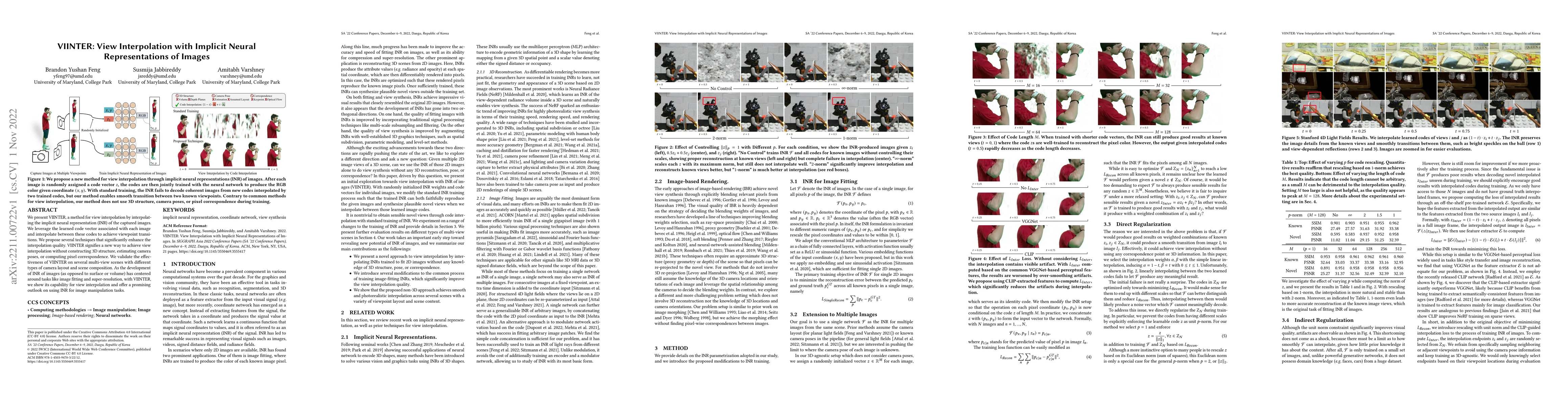 Thumbnail for VIINTER: View Interpolation with Implicit Neural Representations of
  Images