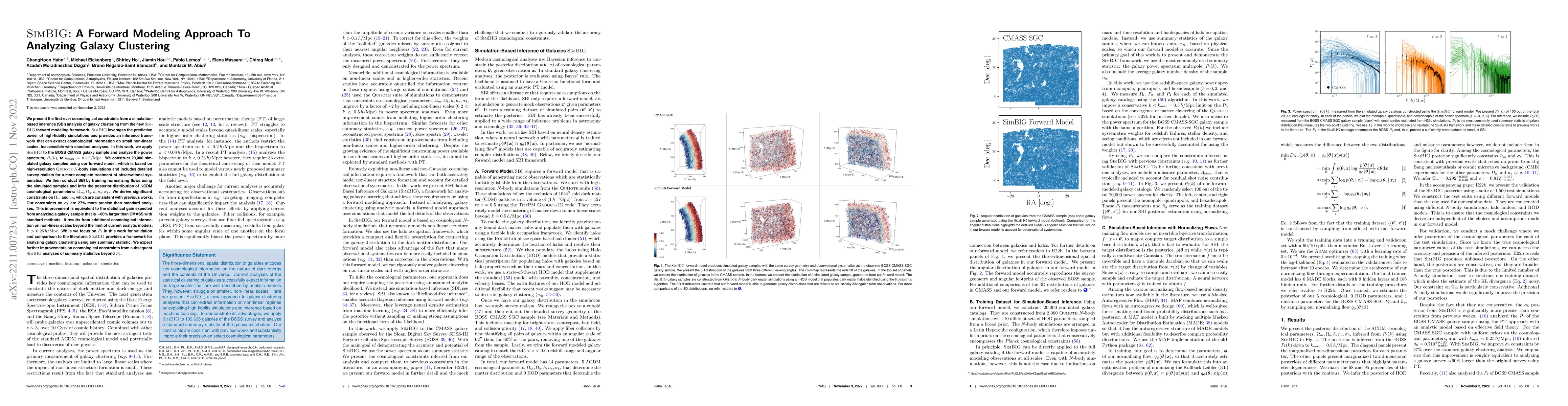 Thumbnail for ${\rm S{\scriptsize IM}BIG}$: A Forward Modeling Approach To Analyzing
  Galaxy Clustering