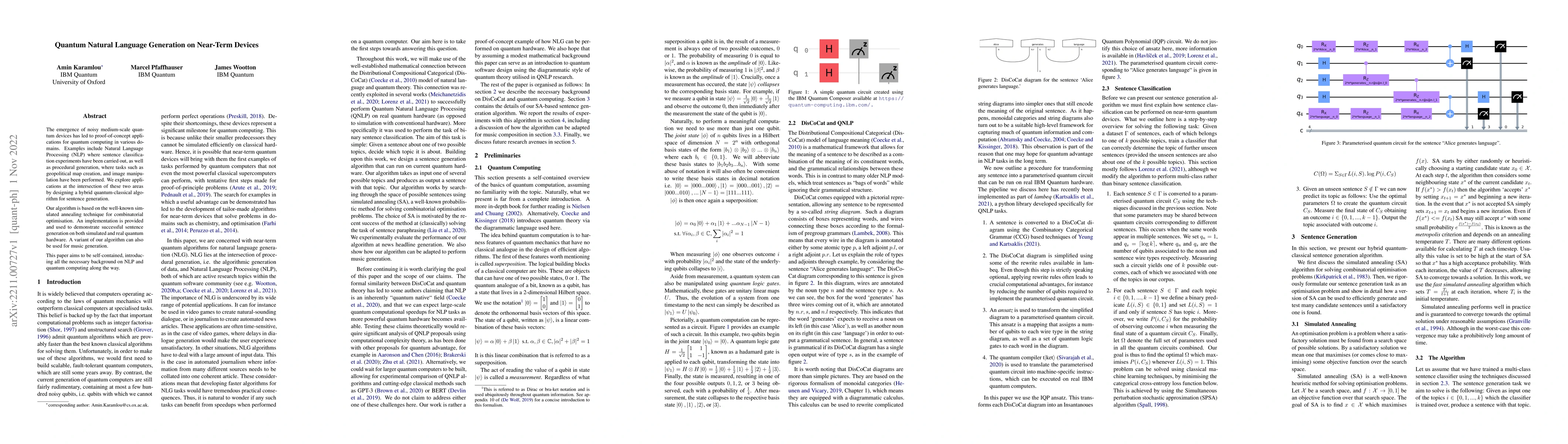 Thumbnail for Quantum Natural Language Generation on Near-Term Devices