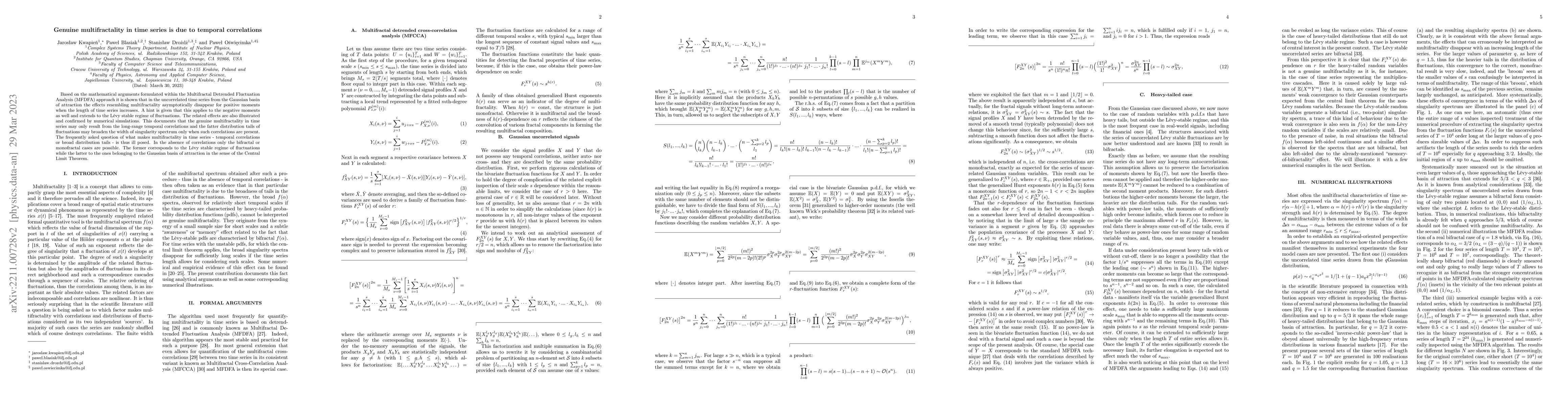 Thumbnail for Genuine multifractality in time series is due to temporal correlations