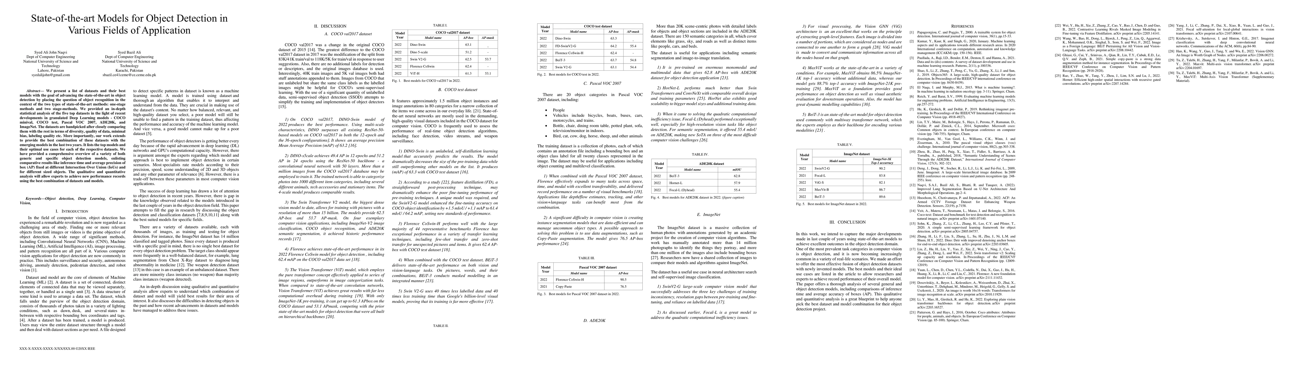 Thumbnail for State-of-the-art Models for Object Detection in Various Fields of
  Application