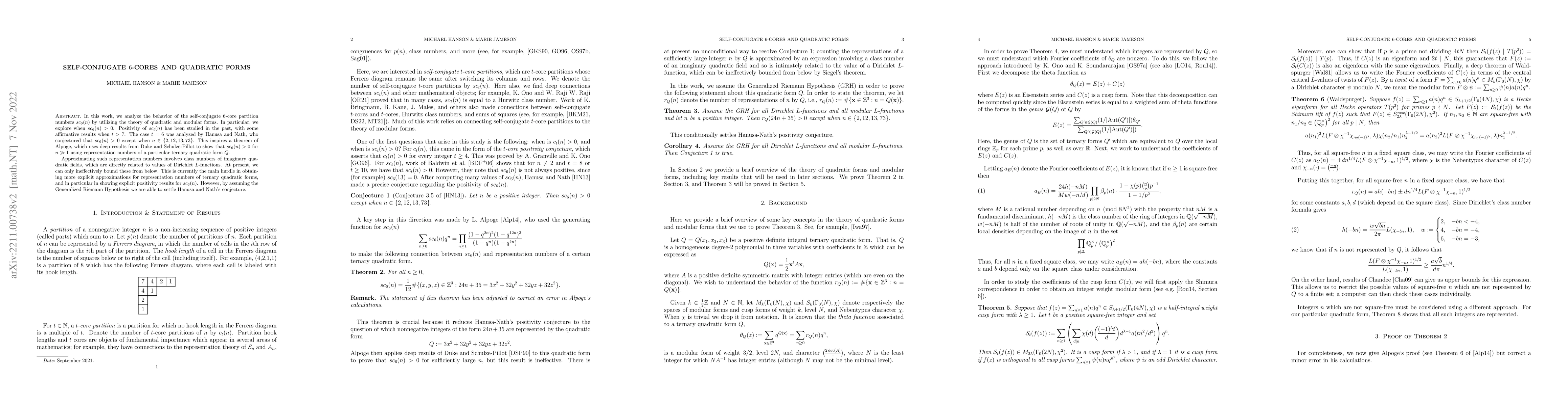 Thumbnail for Self-conjugate 6-cores and quadratic forms
