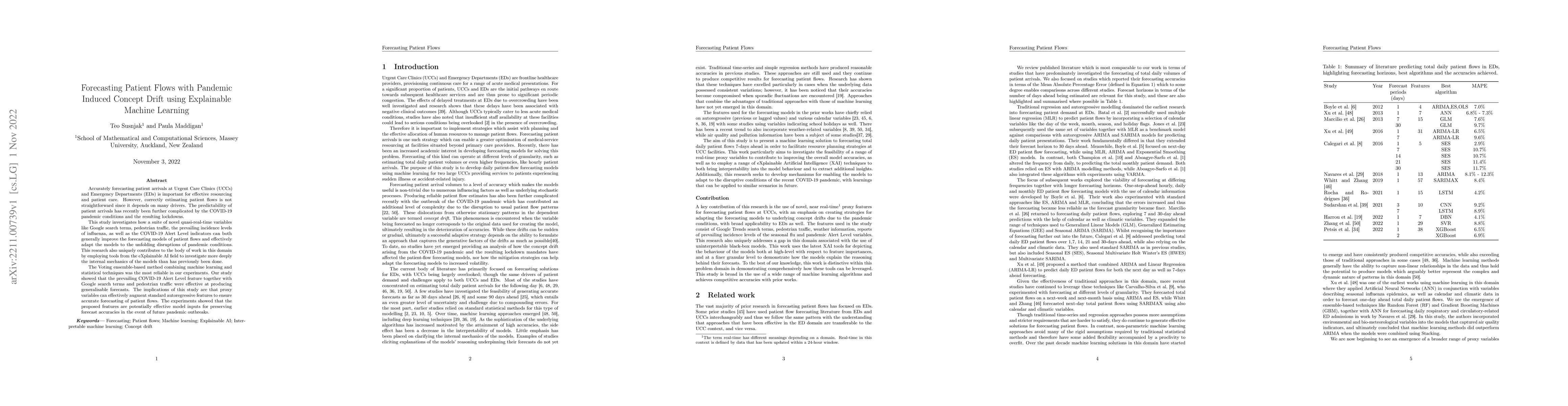 Thumbnail for Forecasting Patient Flows with Pandemic Induced Concept Drift using
  Explainable Machine Learning