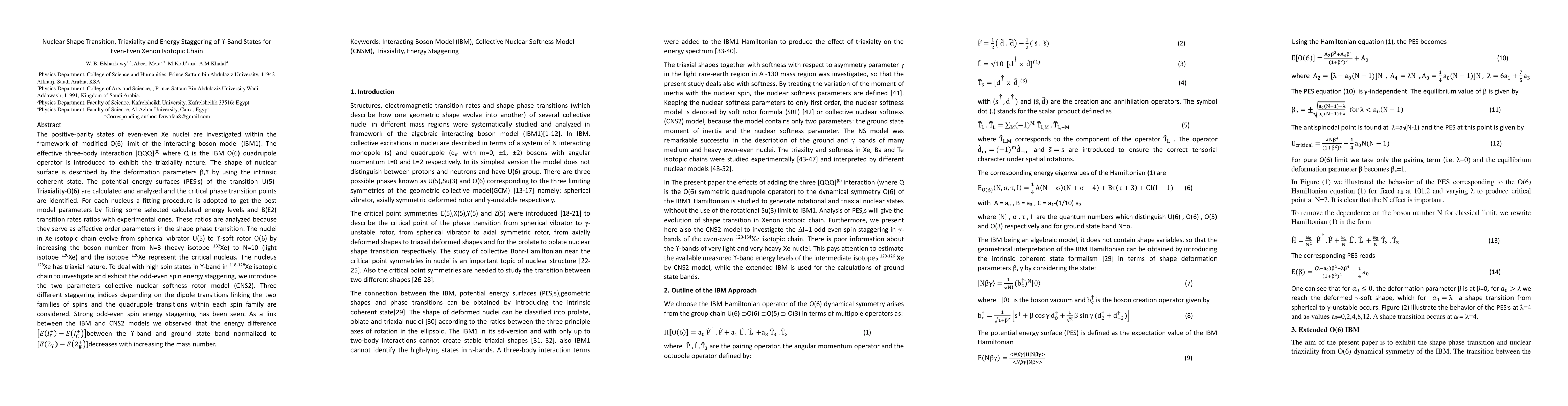 Thumbnail for Nuclear Shape Transition, Triaxiality and Energy Staggering of gamma
  Band States for Even-Even Xenon Isotopic Chain