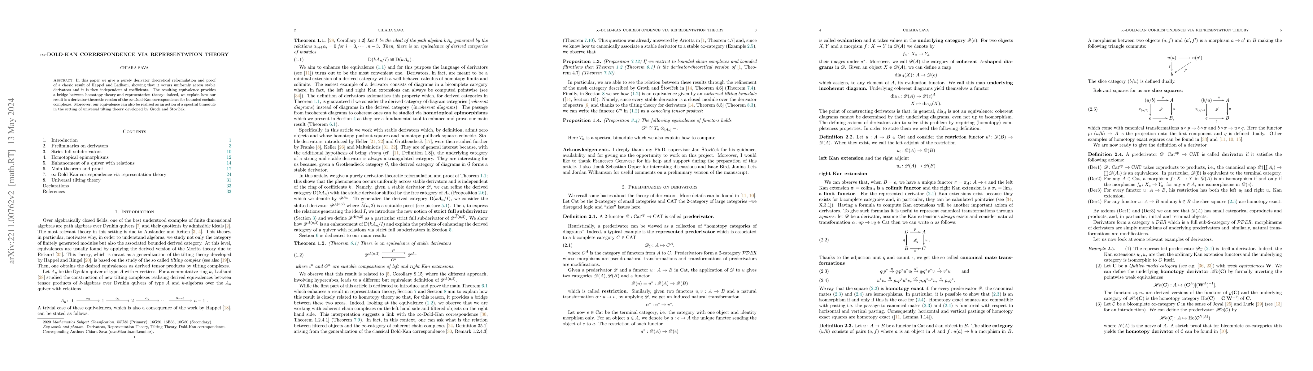 Thumbnail for $\infty$-Dold-Kan correspondence via representation theory