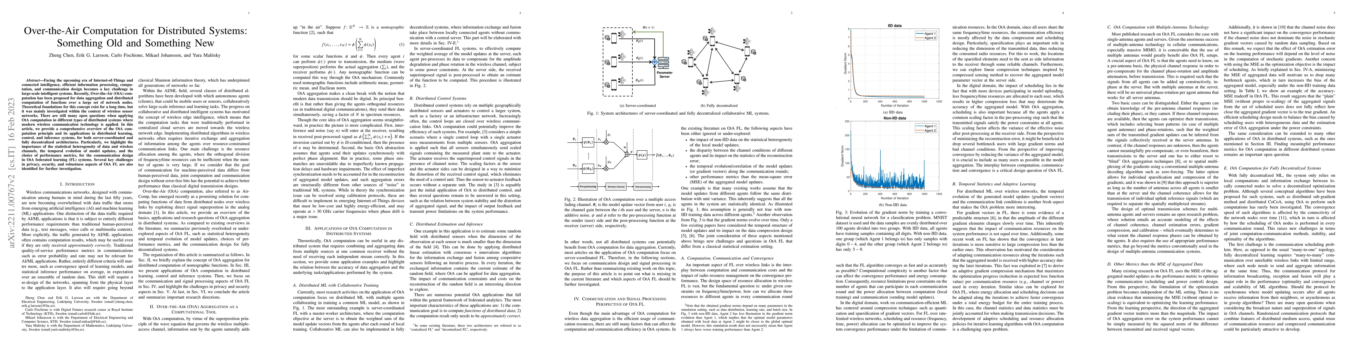 Thumbnail for Over-the-Air Computation for Distributed Systems: Something Old and
  Something New