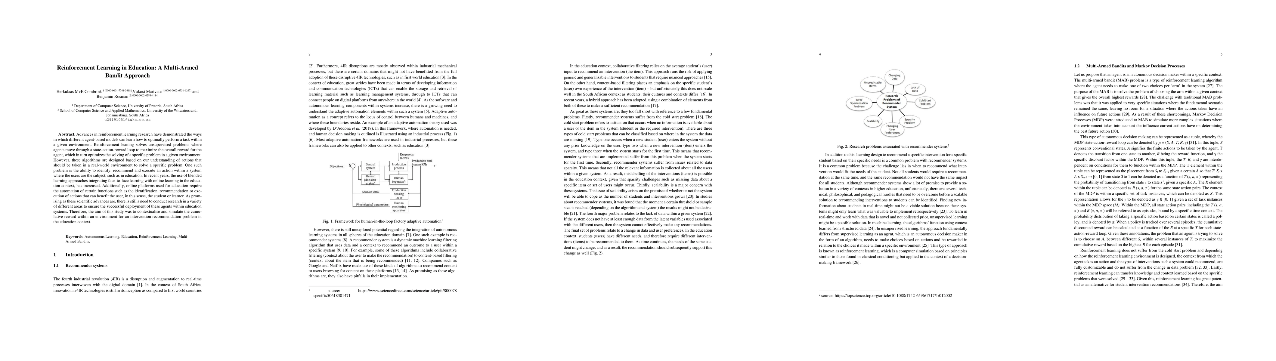 Thumbnail for Reinforcement Learning in Education: A Multi-Armed Bandit Approach