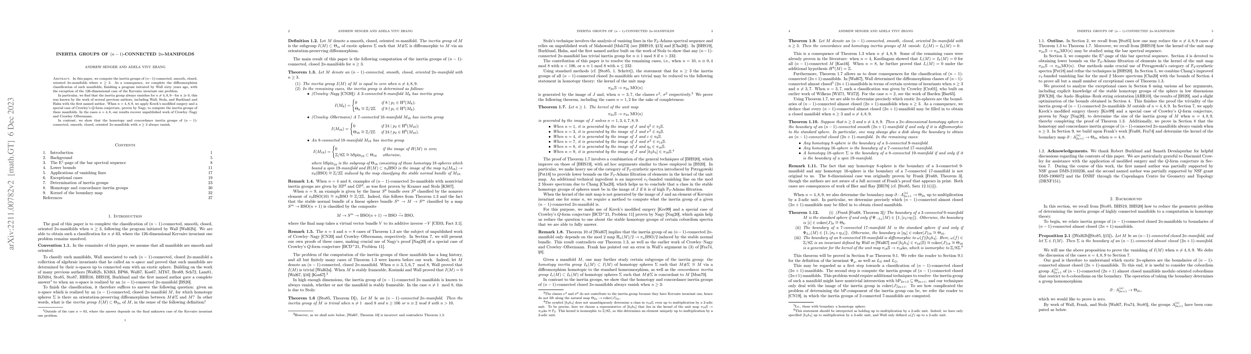 Thumbnail for Inertia groups of $(n-1)$-connected $2n$-manifolds