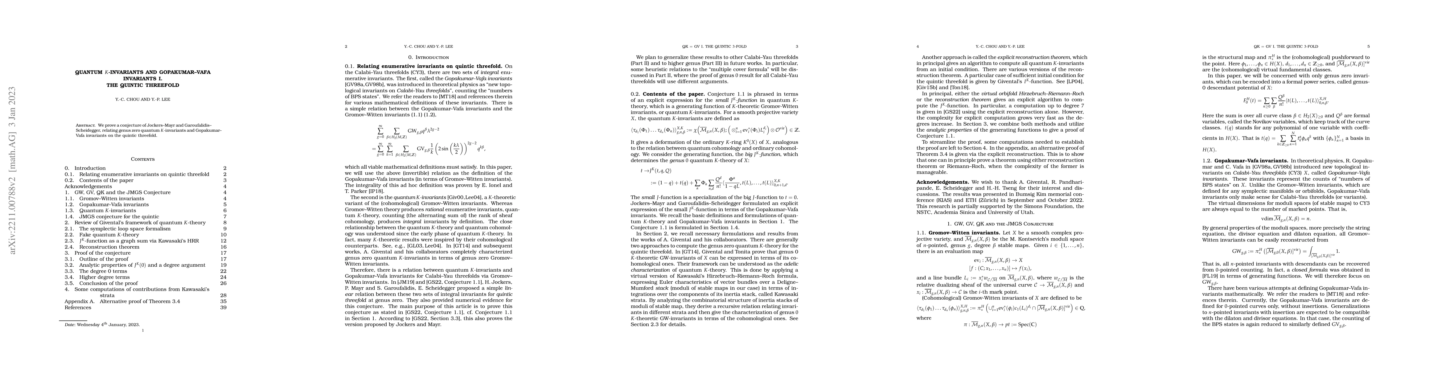 Thumbnail for Quantum K-invariants and Gopakumar--Vafa invariants I. The quintic
  threefold