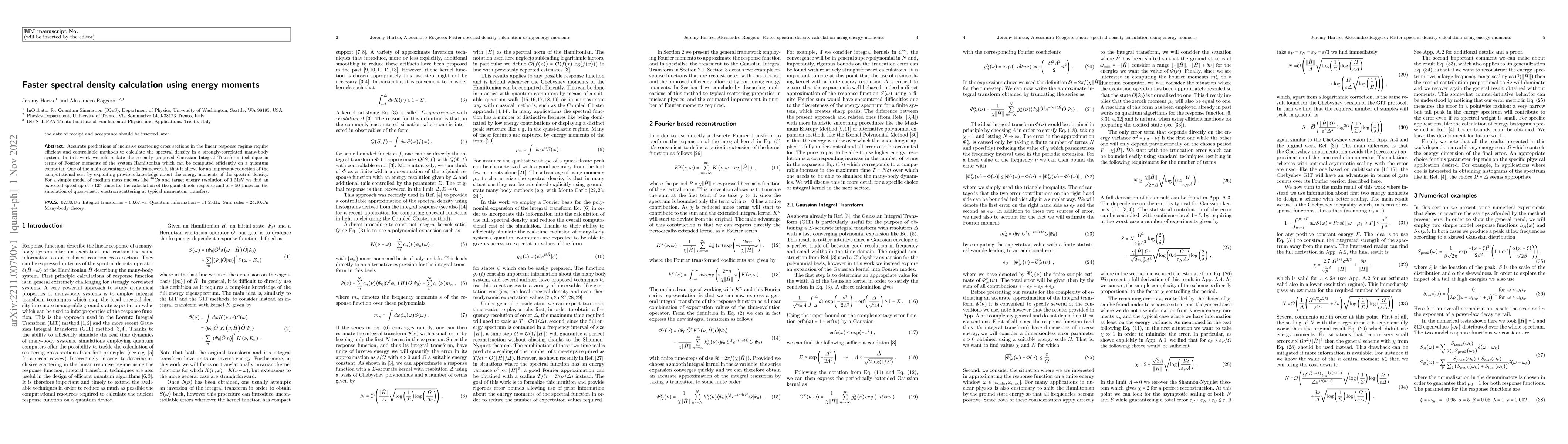 Thumbnail for Faster spectral density calculation using energy moments