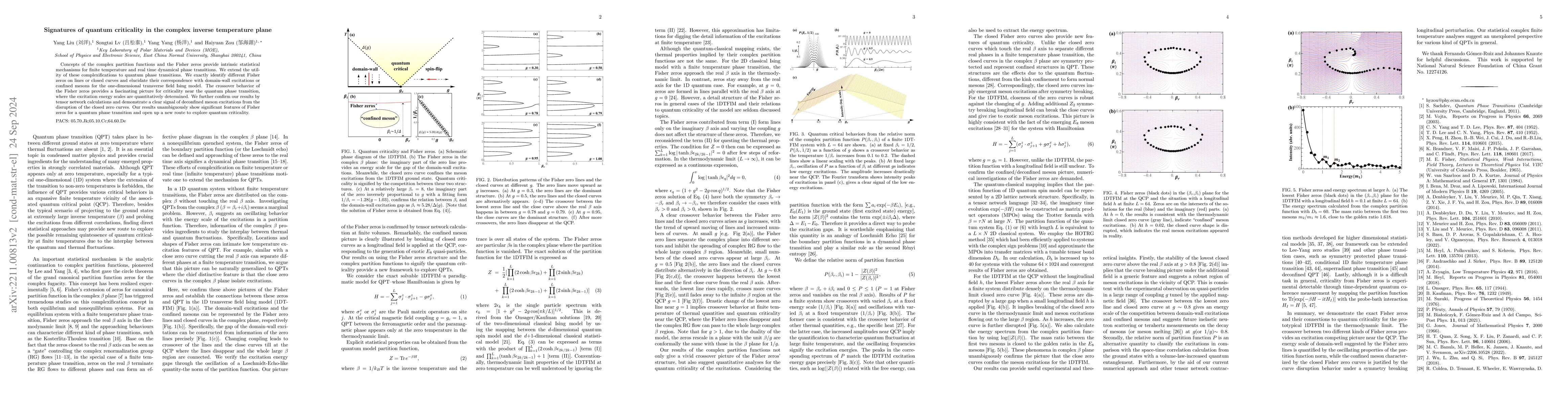 Thumbnail for Signatures of quantum criticality in the complex inverse temperature
  plane