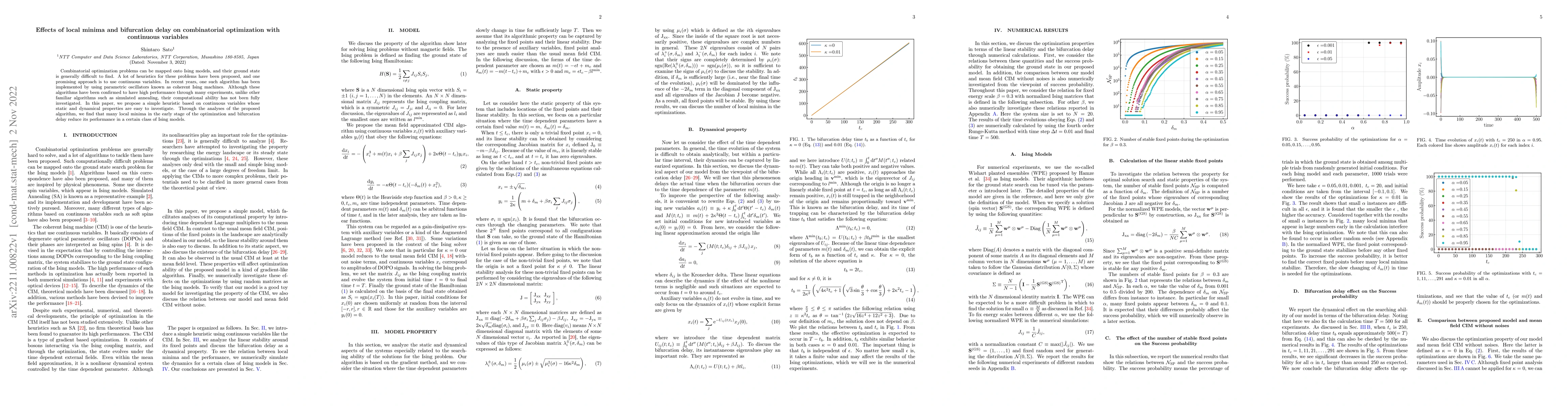 Thumbnail for Effects of local minima and bifurcation delay on combinatorial
  optimization with continuous variables