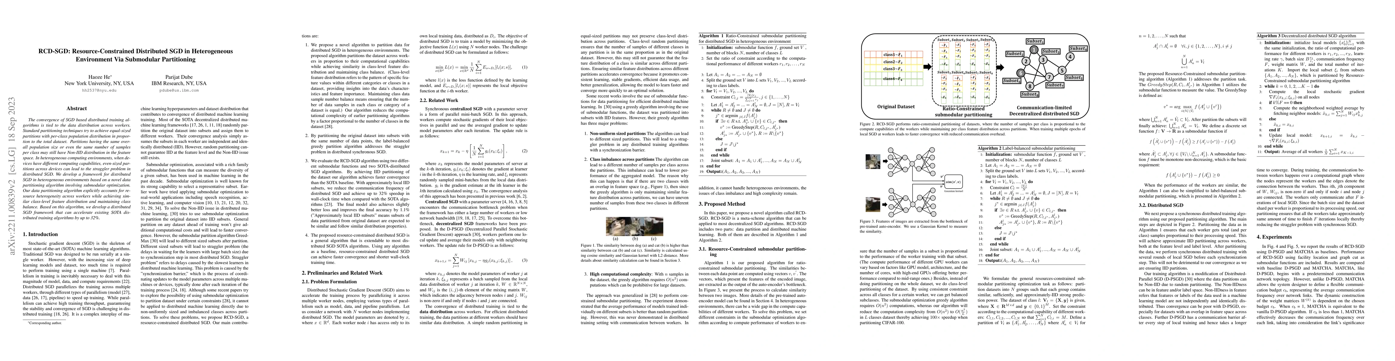 Thumbnail for RCD-SGD: Resource-Constrained Distributed SGD in Heterogeneous
  Environment via Submodular Partitioning