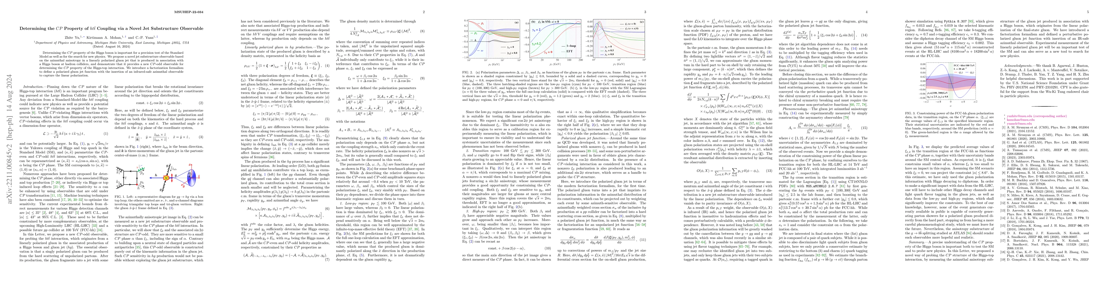 Thumbnail for Determining the $CP$ Property of $ht\bar{t}$ Coupling via a Novel Jet
  Substructure Observable
