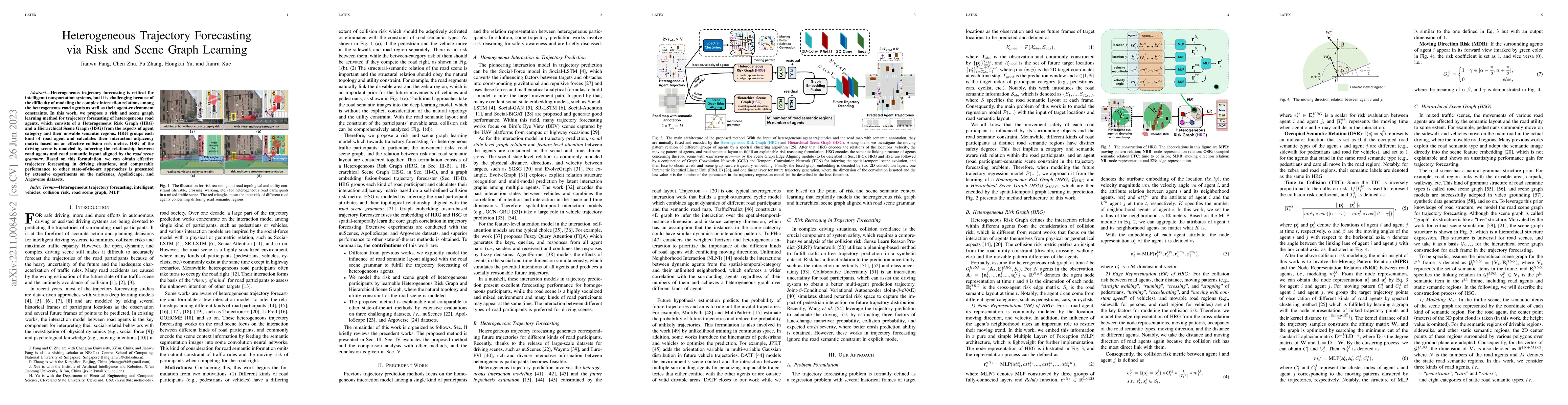 Thumbnail for Heterogeneous Trajectory Forecasting via Risk and Scene Graph Learning