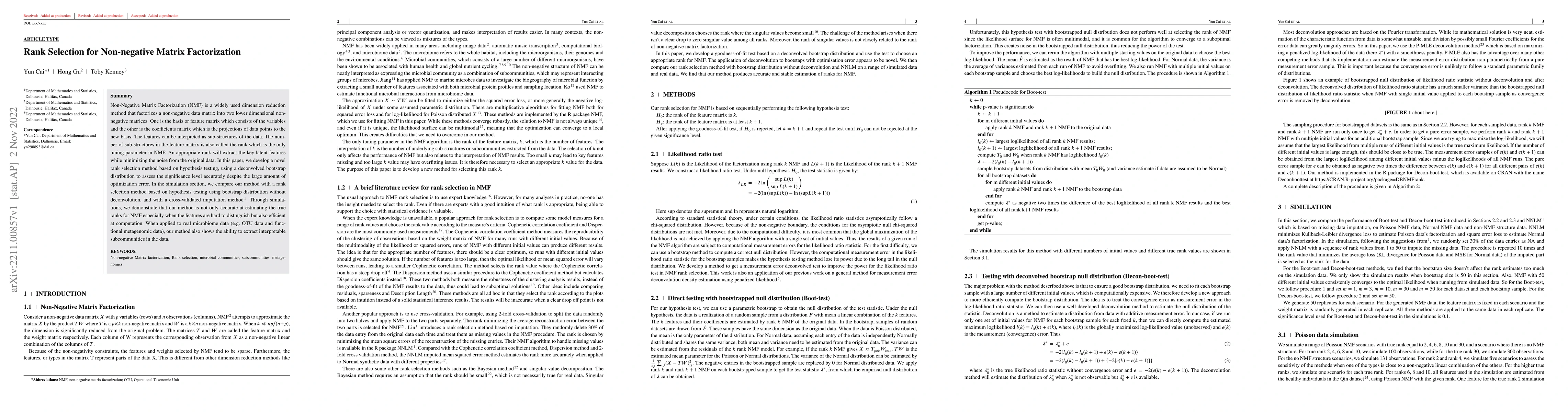 Thumbnail for Rank Selection for Non-negative Matrix Factorization