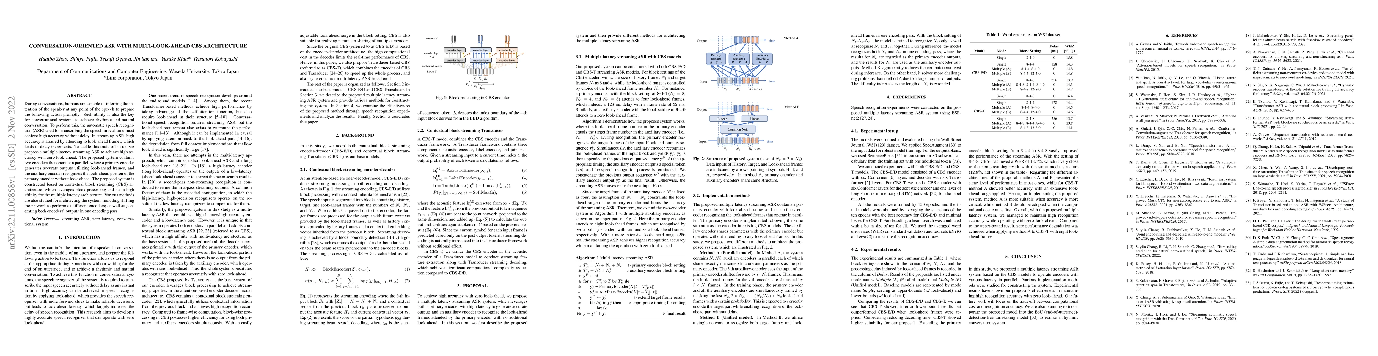 Thumbnail for Conversation-oriented ASR with multi-look-ahead CBS architecture