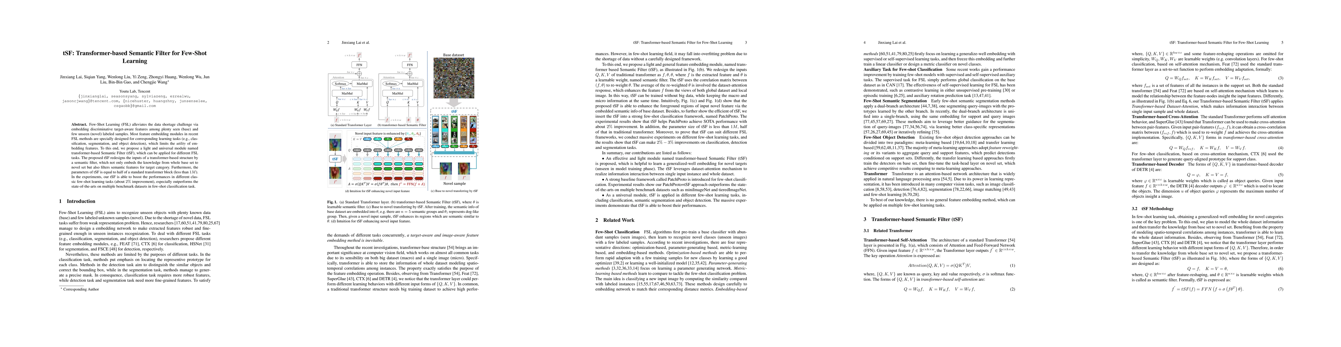 Thumbnail for tSF: Transformer-based Semantic Filter for Few-Shot Learning
