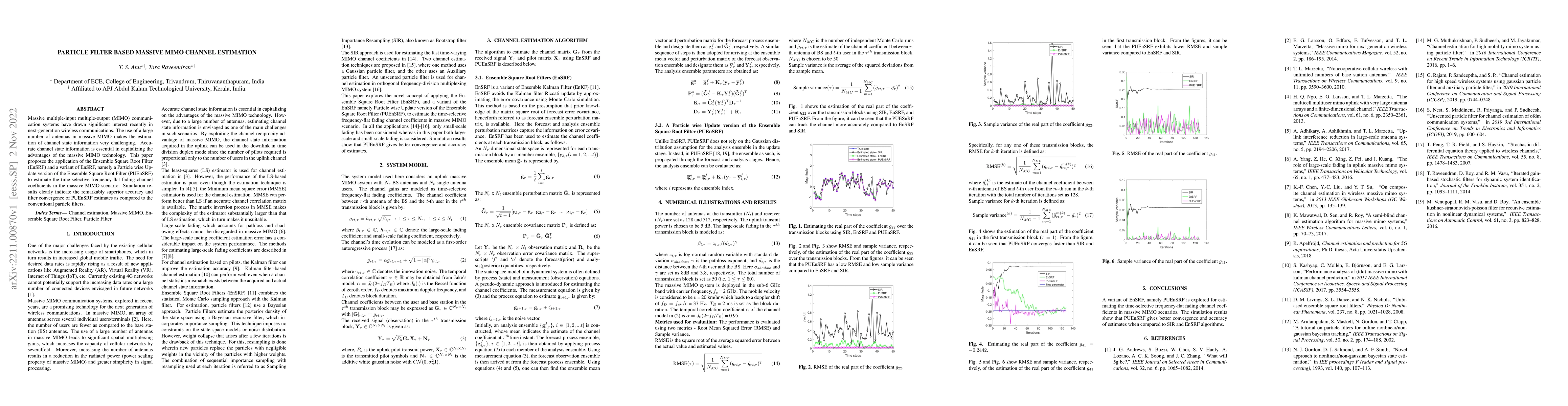 Thumbnail for Particle Filter based Massive MIMO Channel Estimation