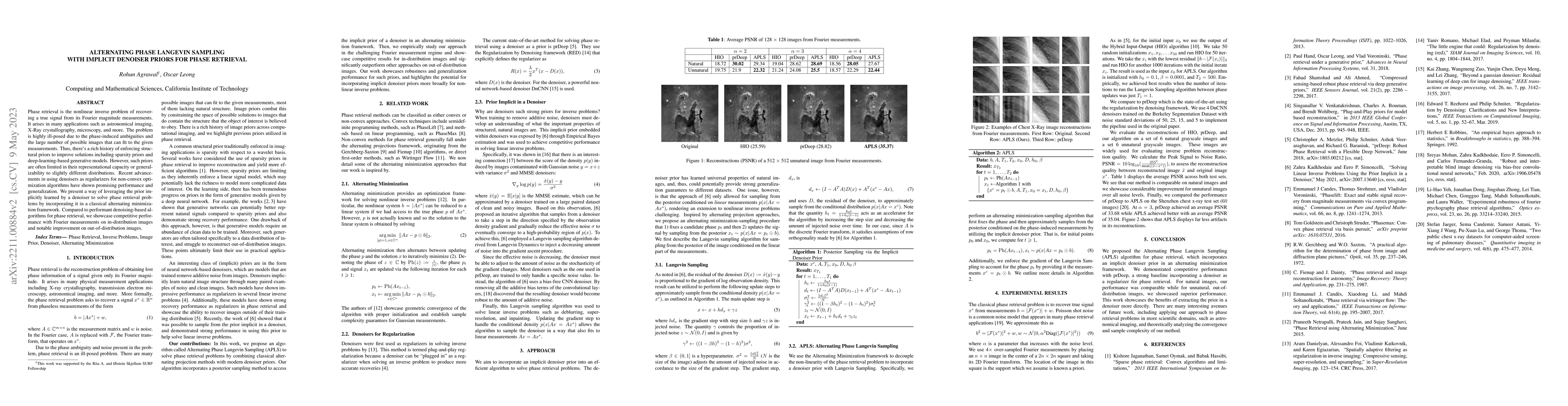 Thumbnail for Alternating Phase Langevin Sampling with Implicit Denoiser Priors for
  Phase Retrieval