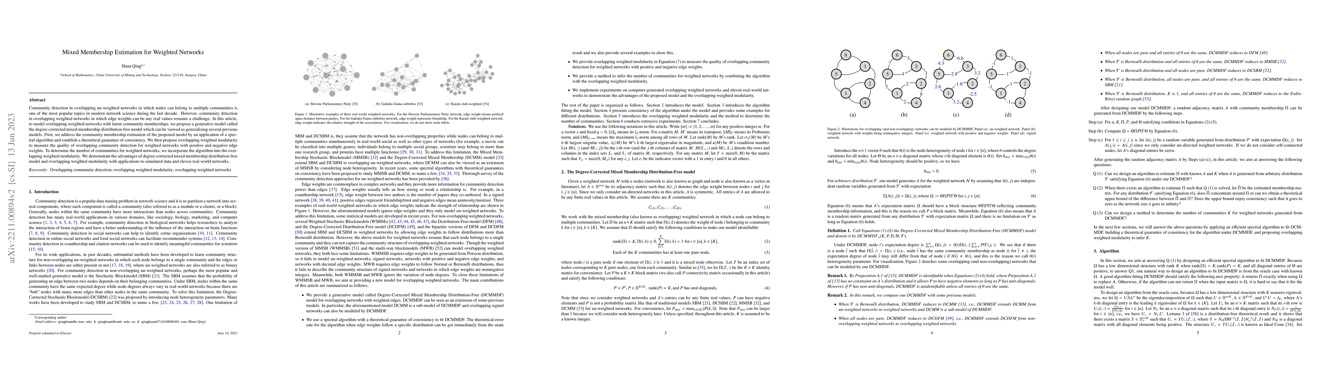 Thumbnail for Mixed Membership Estimation for Weighted Networks