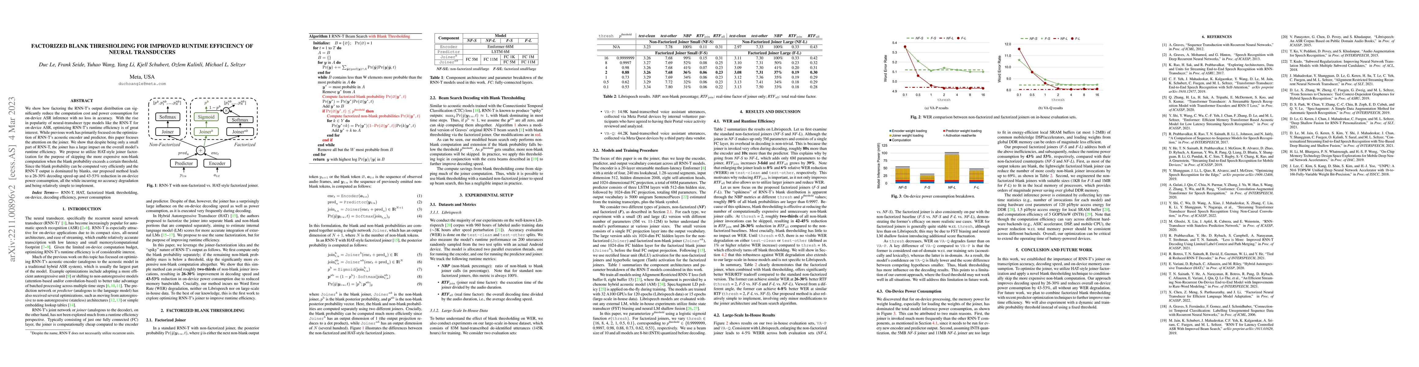 Thumbnail for Factorized Blank Thresholding for Improved Runtime Efficiency of Neural
  Transducers