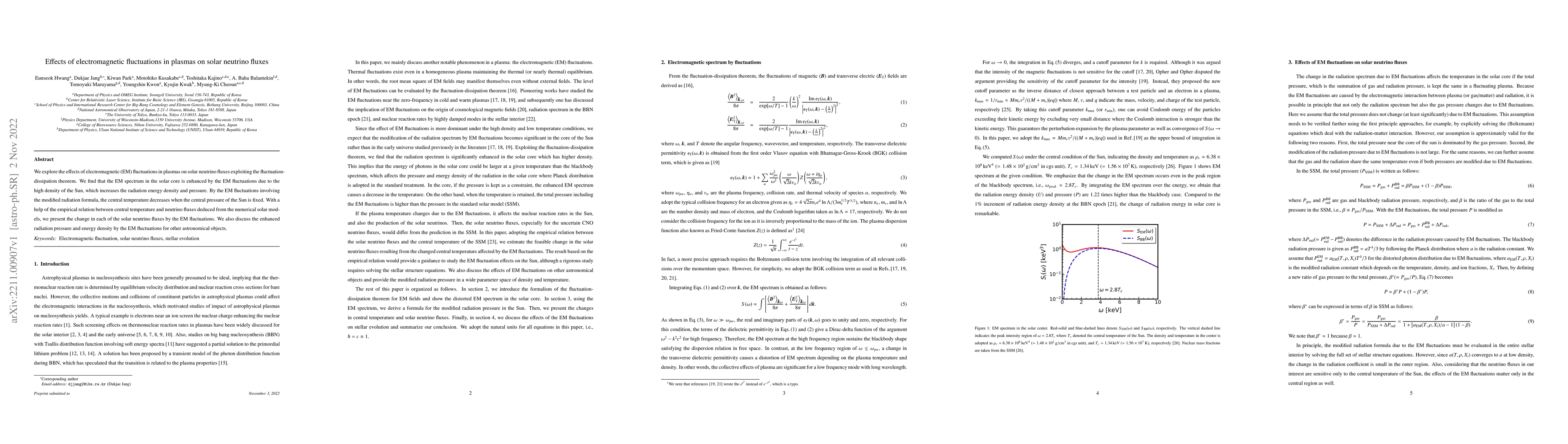 Thumbnail for Effects of electromagnetic fluctuations in plasmas on solar neutrino
  fluxes