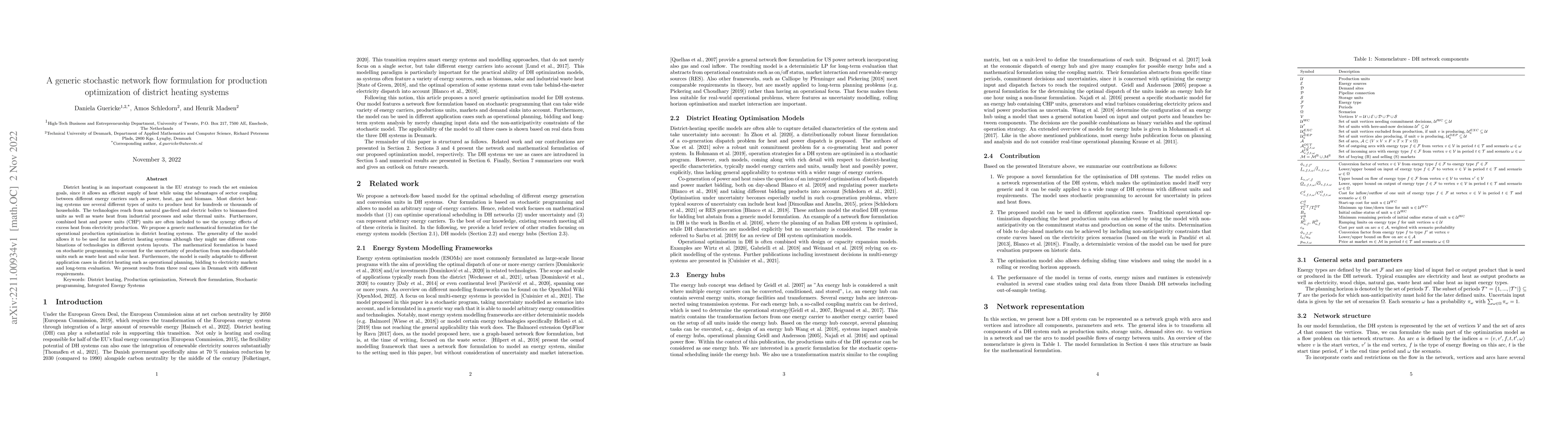 Thumbnail for A generic stochastic network flow formulation for production
  optimization of district heating systems