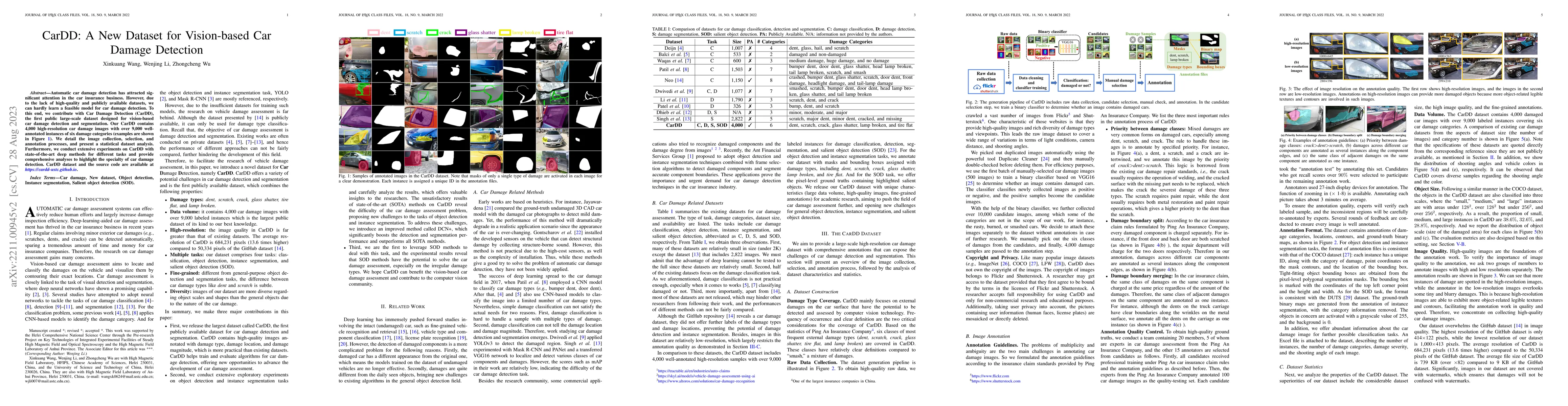 Thumbnail for CarDD: A New Dataset for Vision-based Car Damage Detection