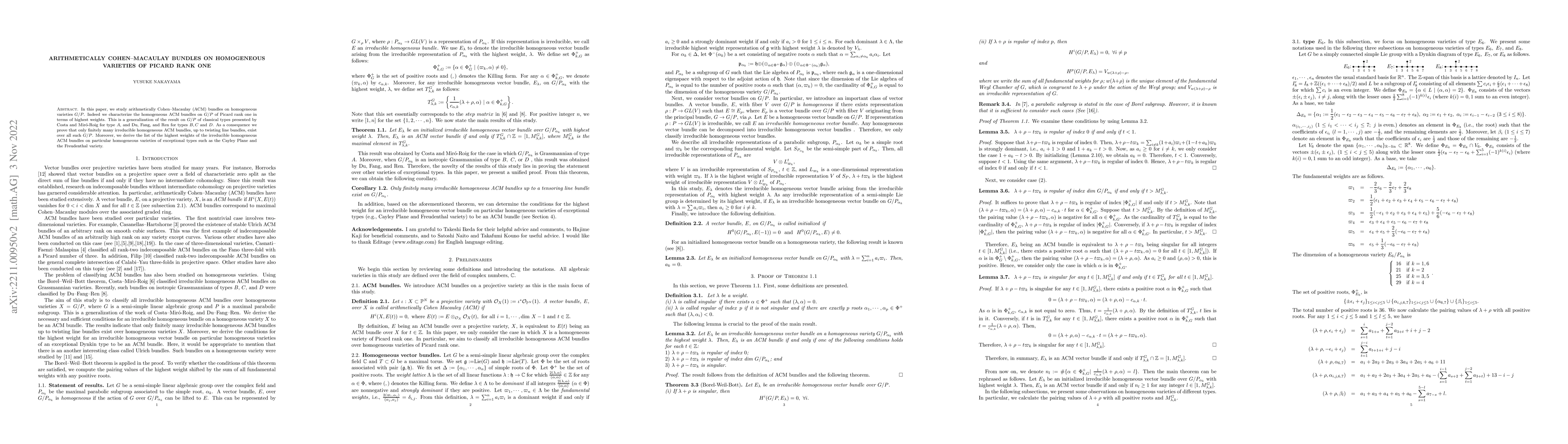 Thumbnail for Arithmetically Cohen--Macaulay bundles on homogeneous varieties of
  Picard rank one