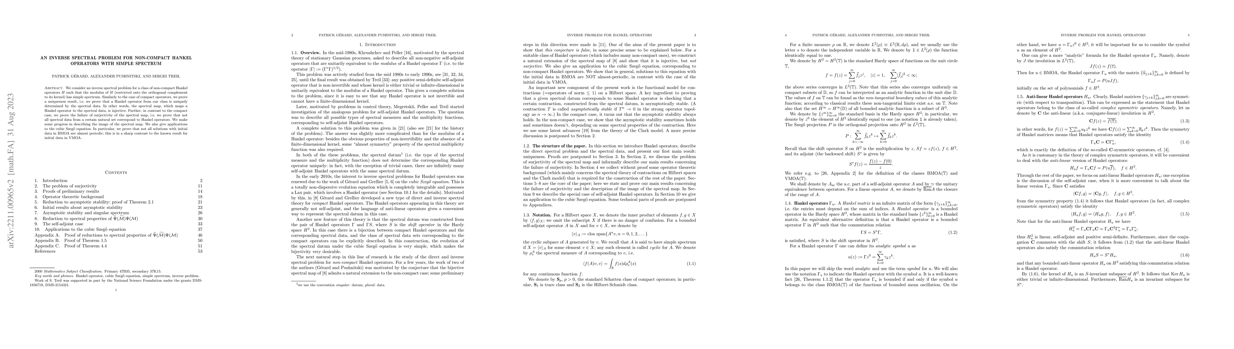 Thumbnail for An inverse spectral problem for non-compact Hankel operators with simple
  spectrum