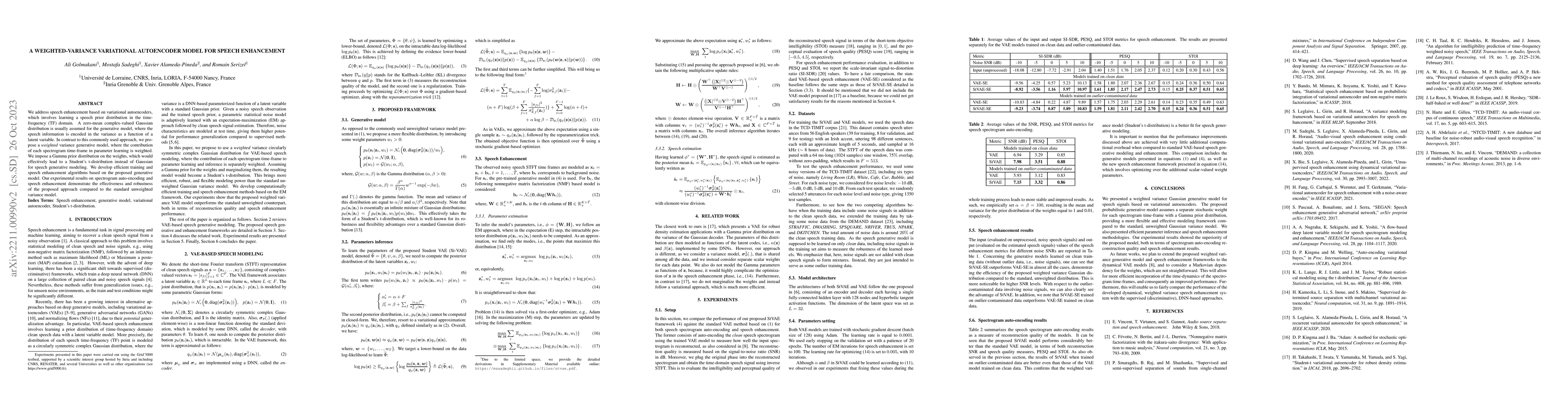 Thumbnail for A weighted-variance variational autoencoder model for speech enhancement