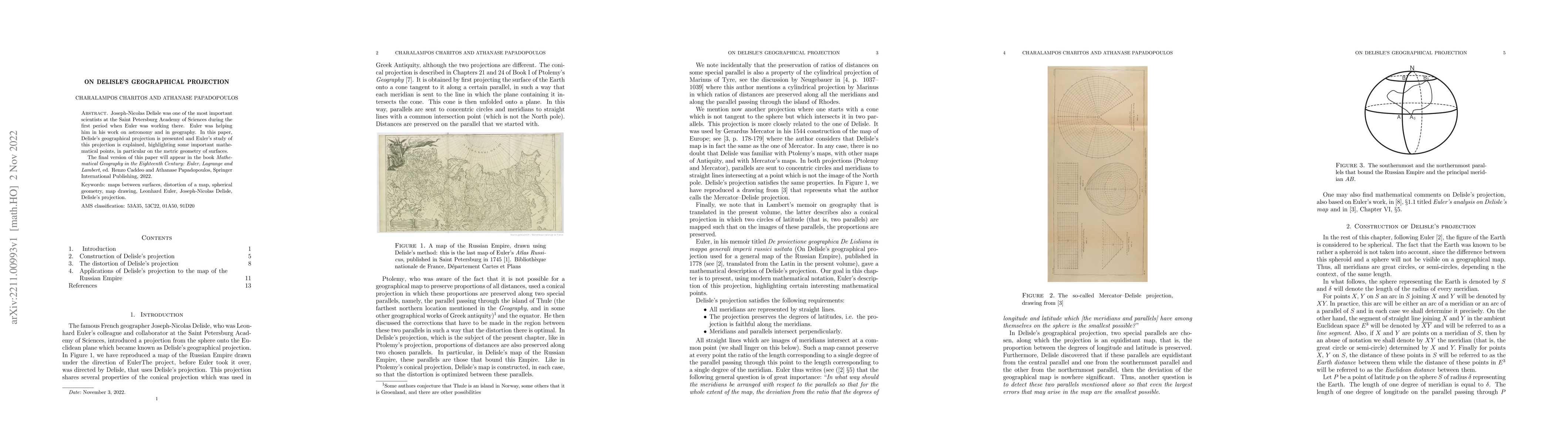 Thumbnail for On Delisle's geographical projection