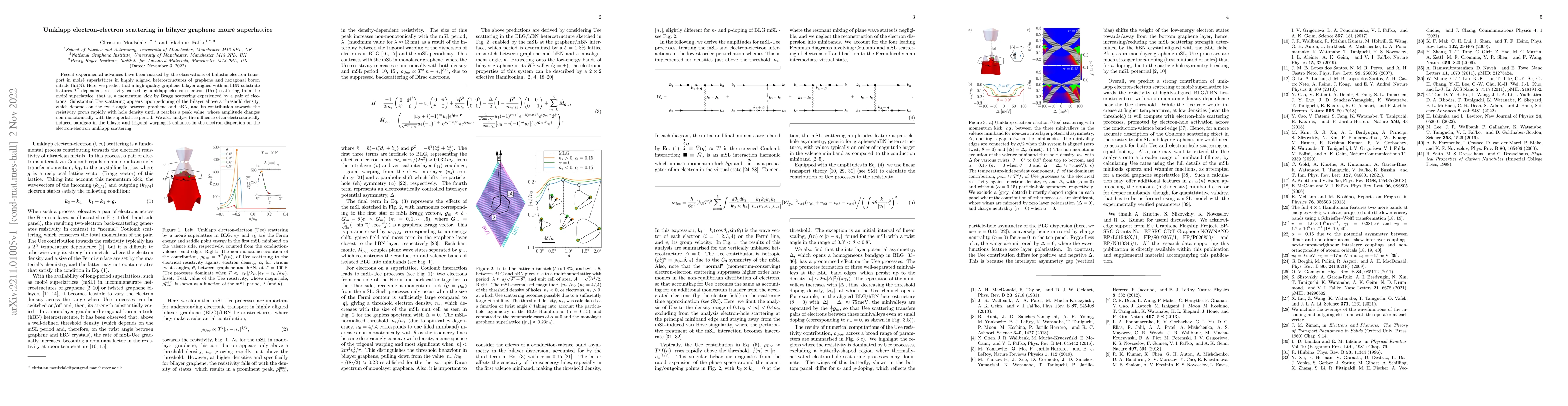 Thumbnail for Umklapp electron-electron scattering in bilayer graphene moir\'e
  superlattice