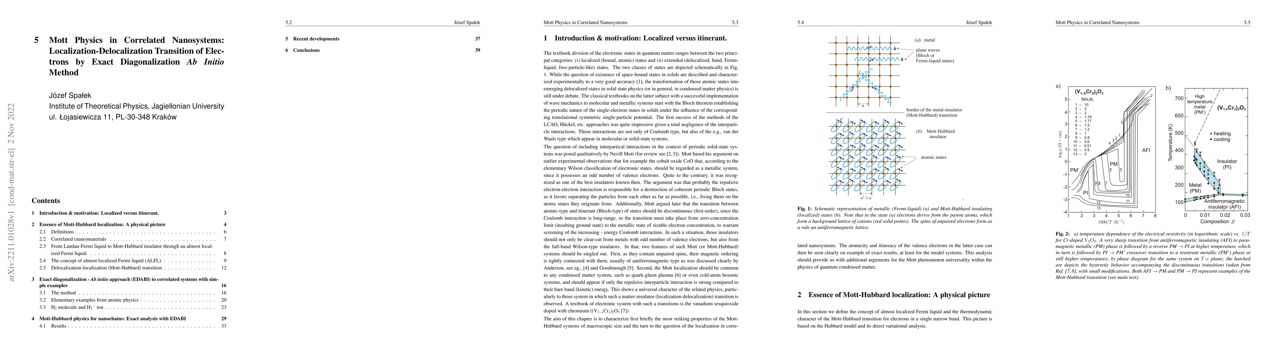 Thumbnail for Mott Physics in Correlated Nanosystems: Localization-Delocalization
  Transition of Electrons by Exact Diagonalization Ab Initio Method