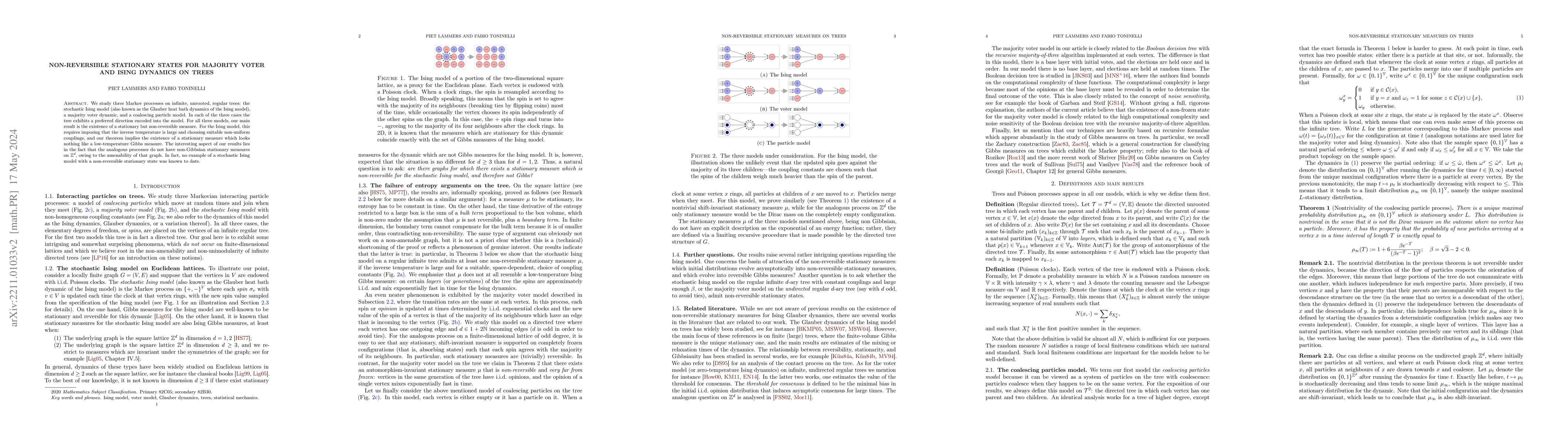 Thumbnail for Non-reversible stationary states for majority voter and Ising dynamics
  on trees