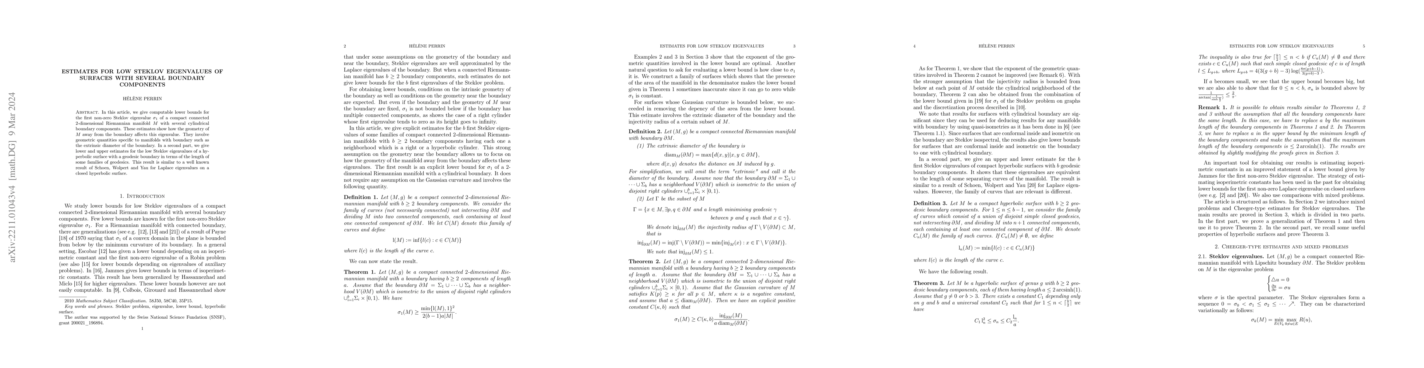 Thumbnail for Estimates for low Steklov eigenvalues of surfaces with several boundary
  components
