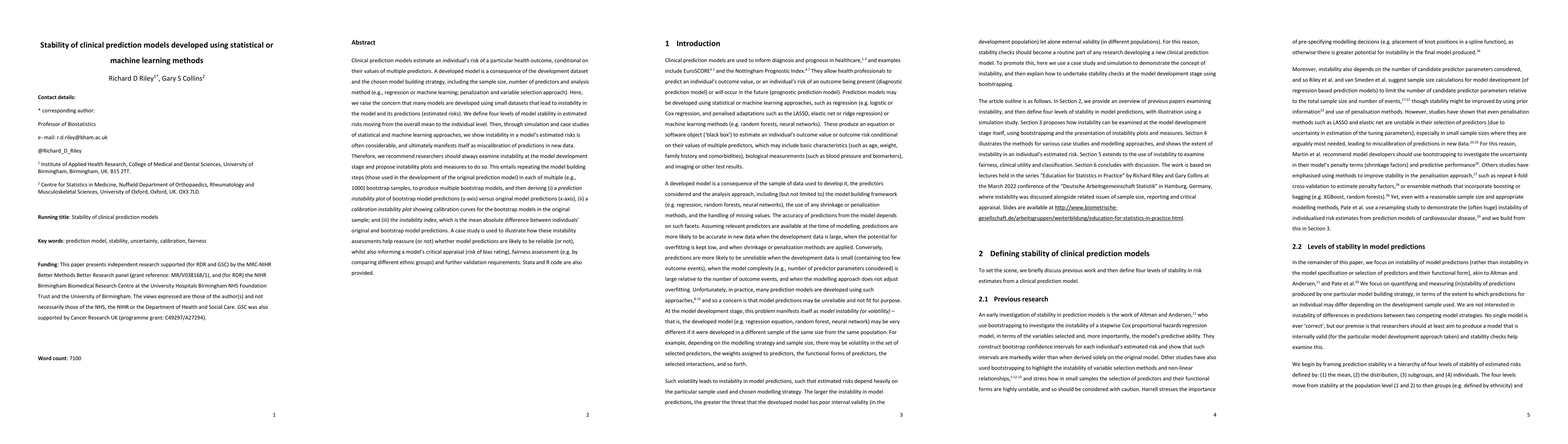 Thumbnail for Stability of clinical prediction models developed using statistical or
  machine learning methods