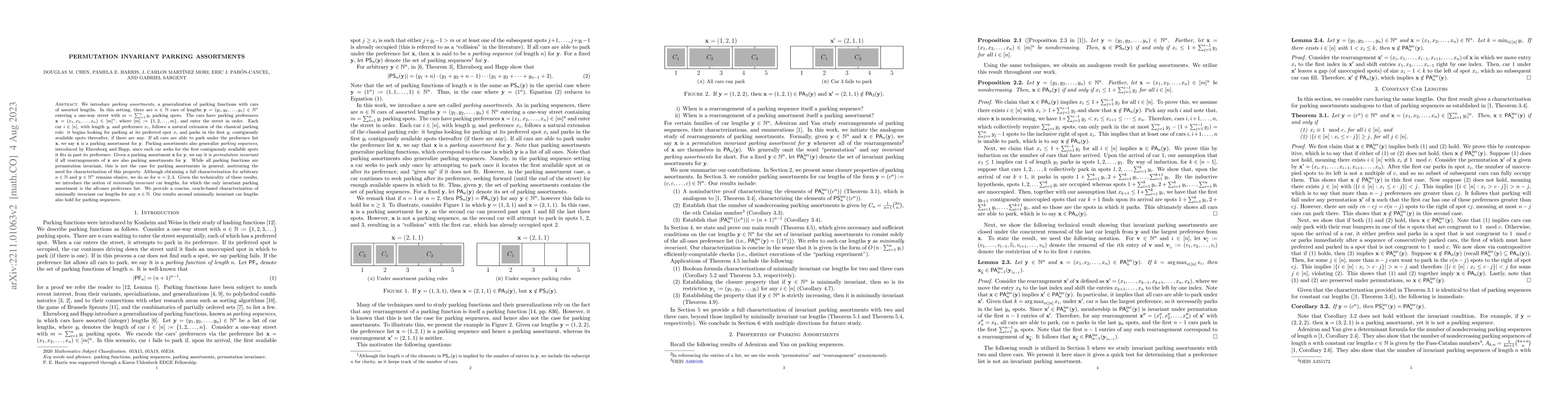 Thumbnail for Permutation Invariant Parking Assortments