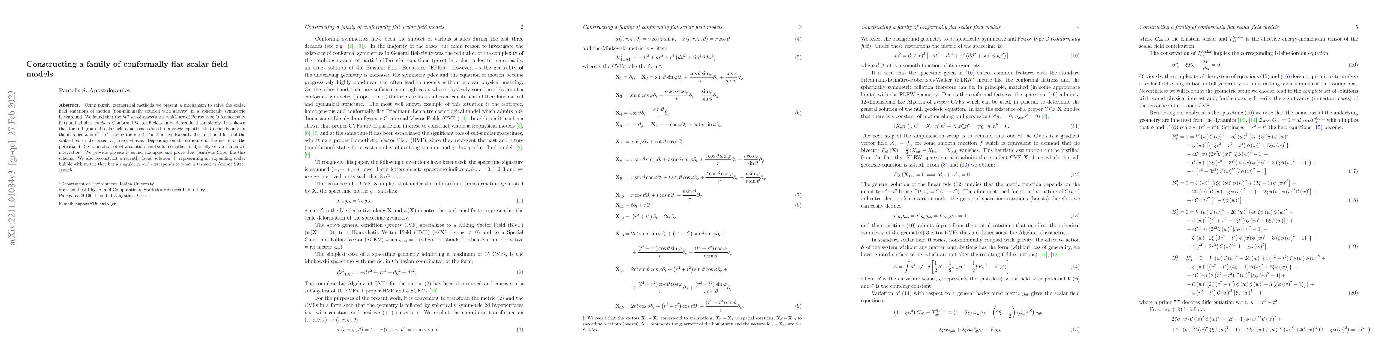 Thumbnail for Constructing a family of conformally flat scalar field models