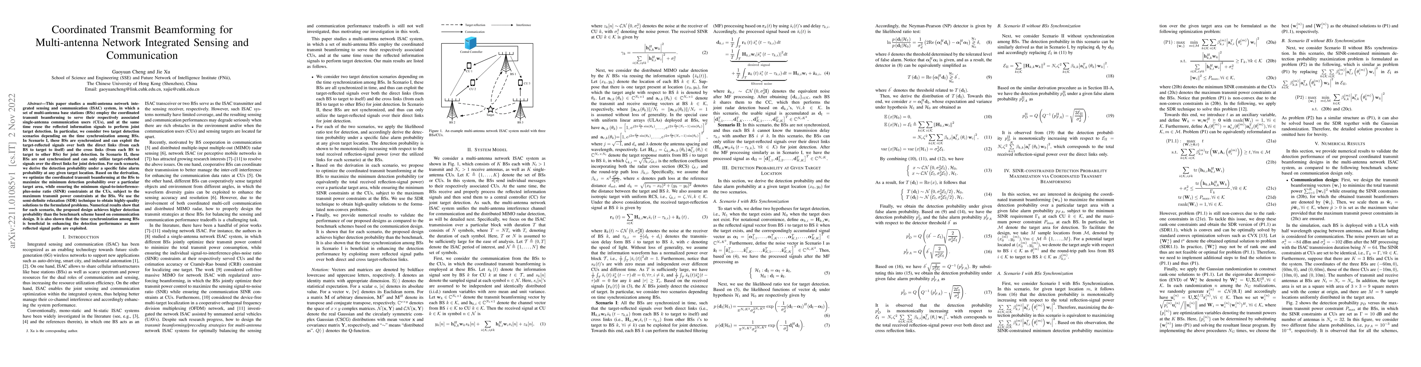 Thumbnail for Coordinated Transmit Beamforming for Multi-antenna Network Integrated
  Sensing and Communication